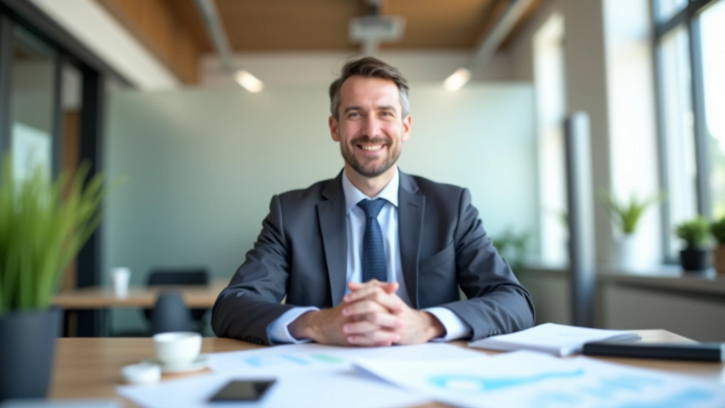 Modernes Büro mit Finanzberater und Dokumenten zur Inflationsbekämpfung